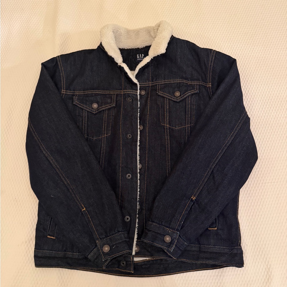 GAP denim navy jacket with fleece lining
